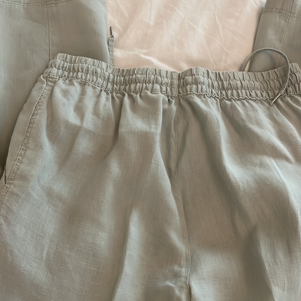 H&M Linen Joggers in Light Sage Green - Picture 4 of 4